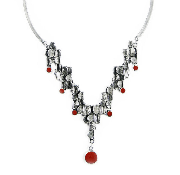 Osmose Dynamic Cascading Etched Discs With Red Necklace