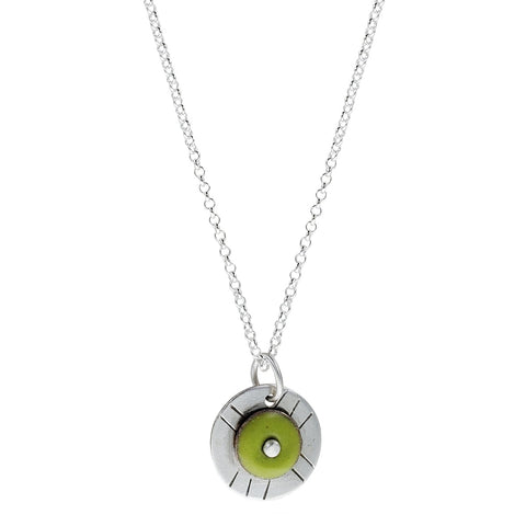 Petite Fresh Lime Sterling Silver Pendant Necklace 