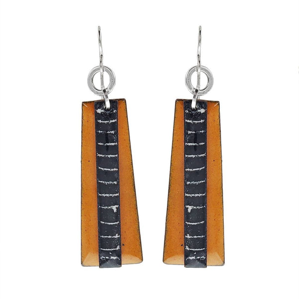 Tangerine Trapezoid Contrast Earrings