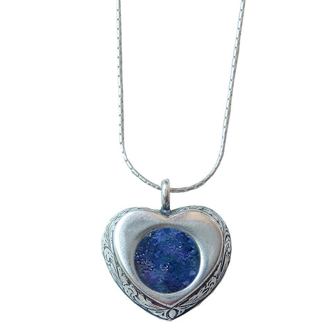 Israeli Roman Glass Heart Necklace