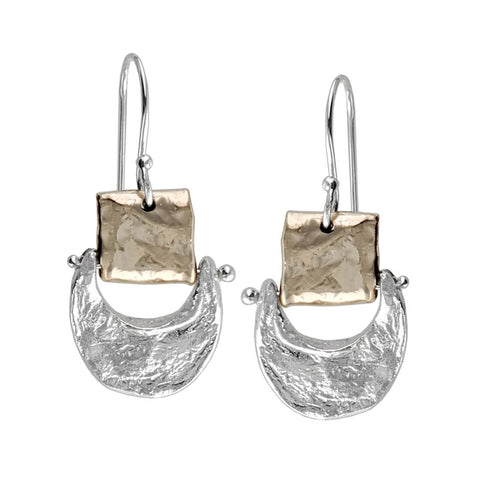 Israeli Dganit Hen Gold Silver Swing Earrings