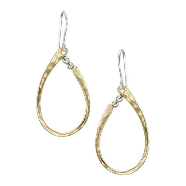 Marjorie Baer Silver Beads Gold Loop Earrings