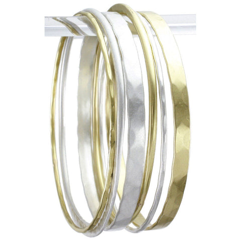 Marjorie Baer Six Piece Mixed Metal Bangle Set