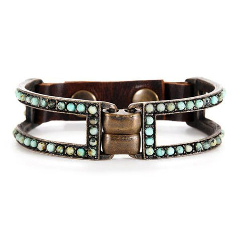 Rebel Designs Double Bar Leather Bracelet