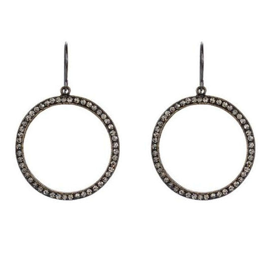 Rebel Designs Black Diamond Crystal Hoop Earrings